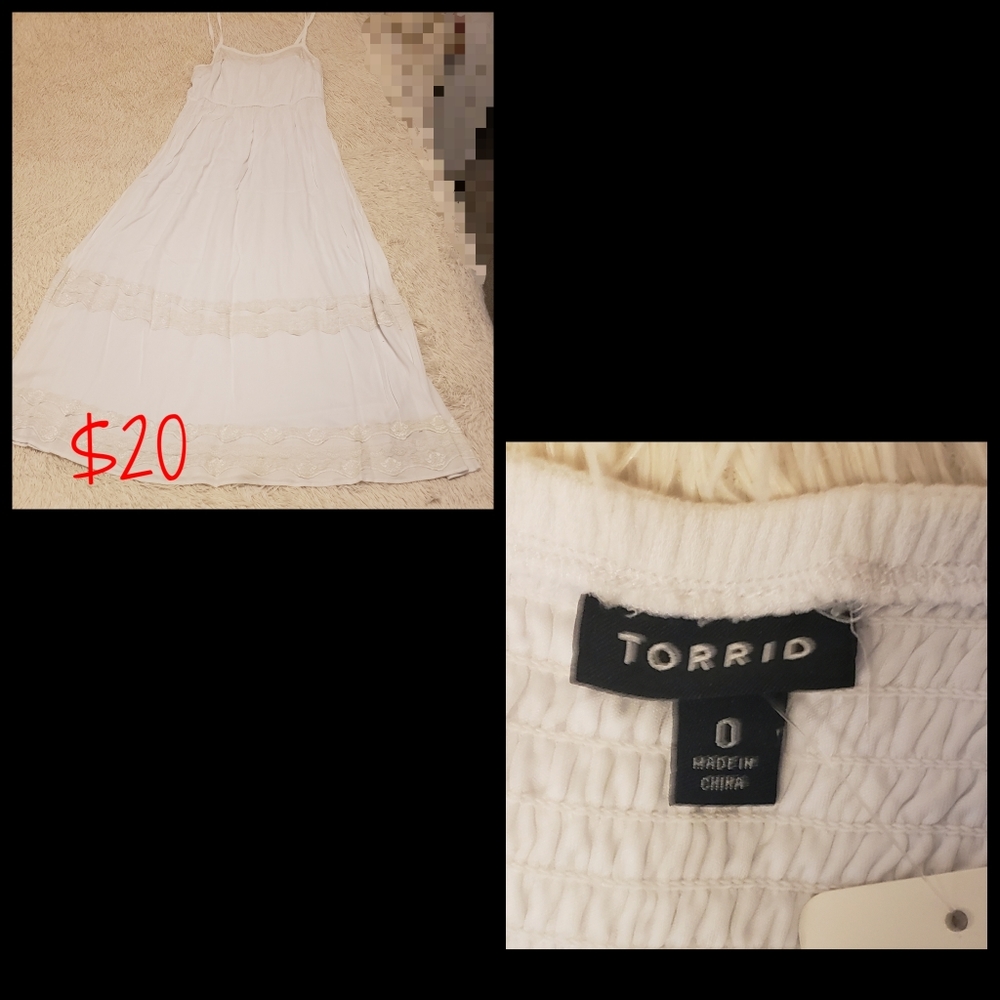 Spaghetti strap long white dress
